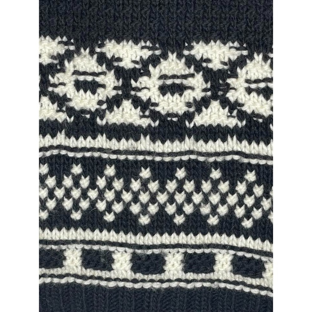 Zara Knit Black/White Pattern Crew Neck Sweater Women's Size Medium - Picture 3 of 5